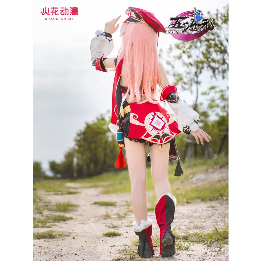 火花 原神 コスプレ 煙緋 エンヒ 衣装 ※ウィッグ 靴 武器 追加可 : 五