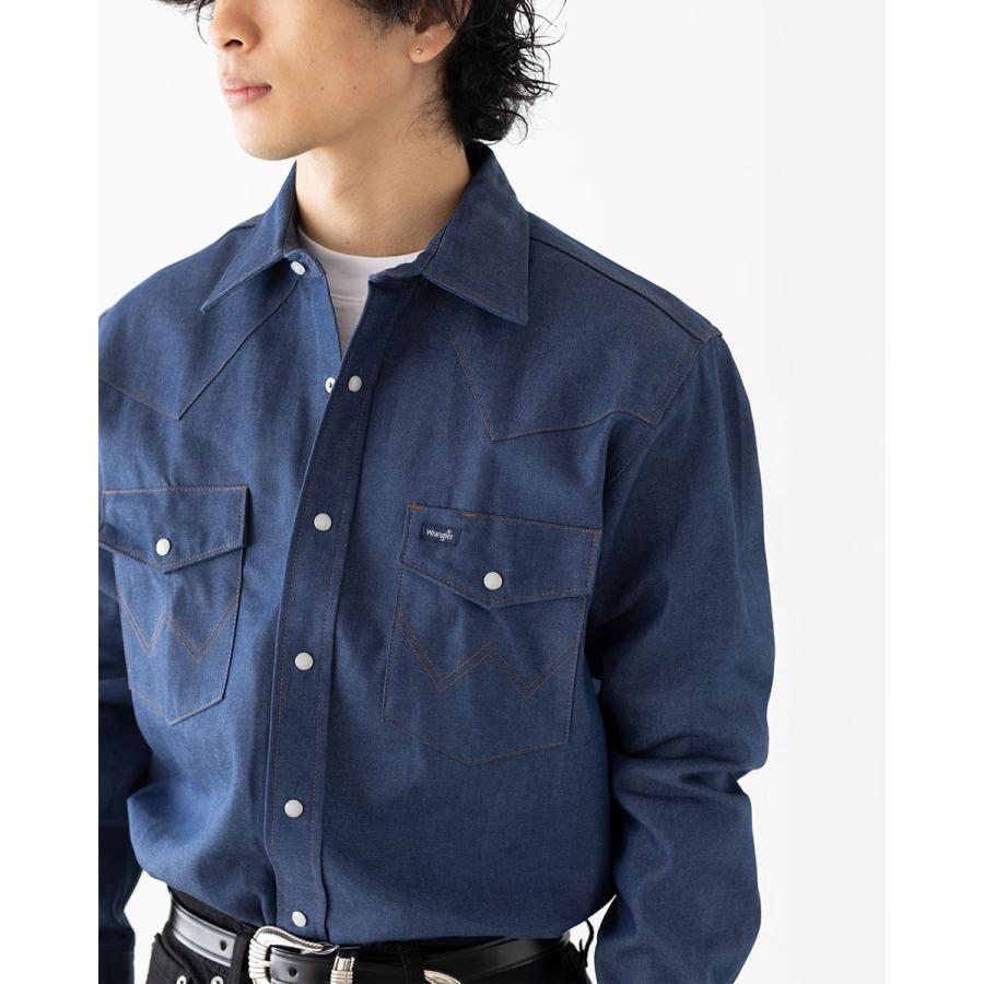アメリカ直輸入 ラングラー Wrangler ウエスタンシャツ 未洗いデニム