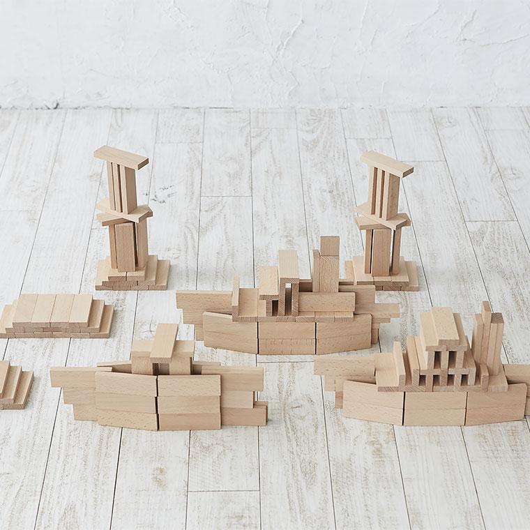 NICHIGAN（ニチガン） 木のおもちゃ MUGEN TSUMIKI 200ピース 積み木