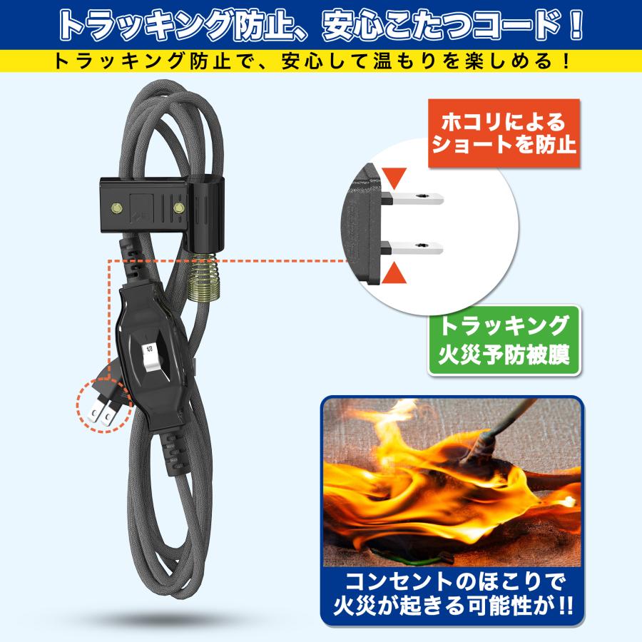 KOZUMUWAN こたつコード 3m 中間スイッチ付 L型プラグ こたつ