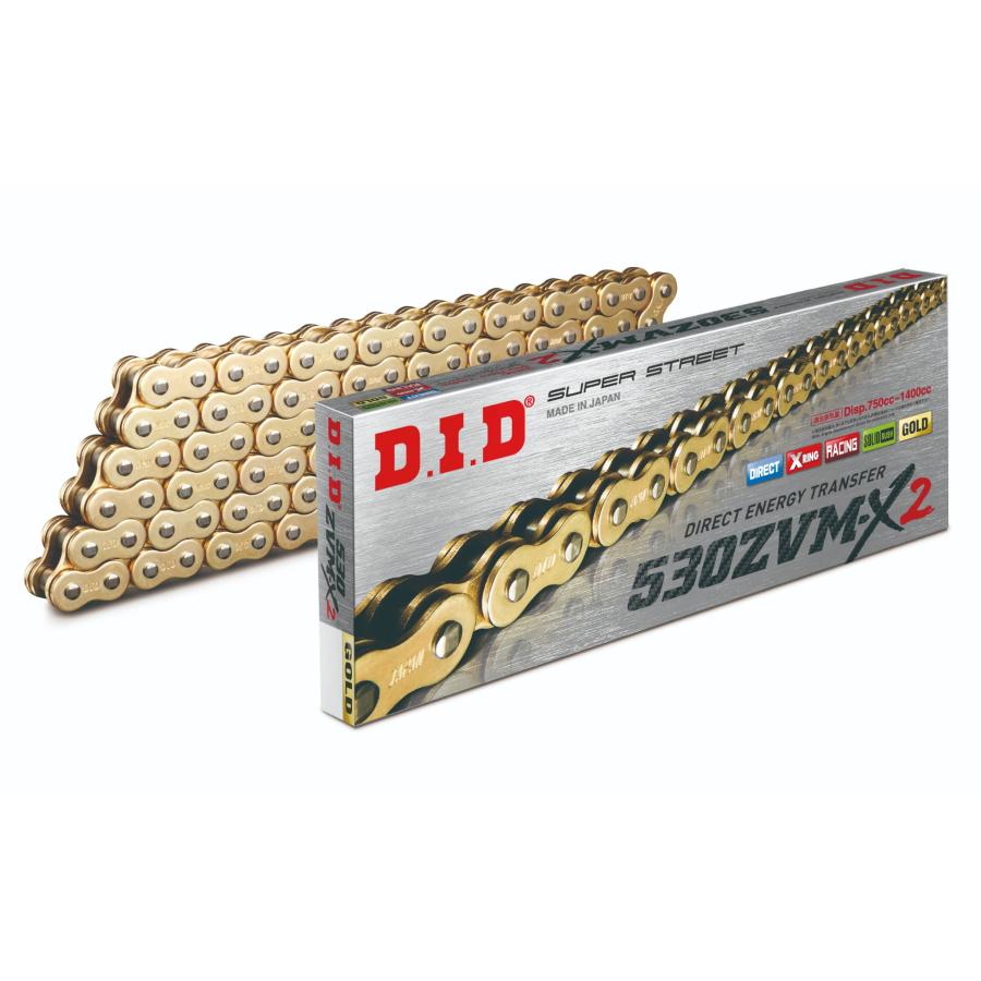 D.I.D DID 530ZVM-X2-100L ZJ(カシメ) GOLD : カーパーツ アクセス