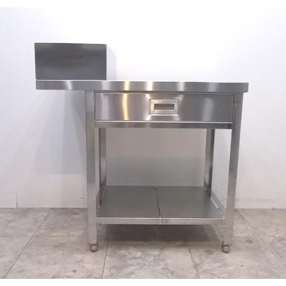中古厨房 ステンレス 引出付作業台 900×500×950 段違い 業務用