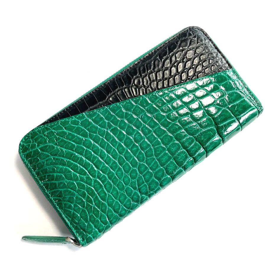 クロコダイル財布メンズ 長財布 シャイニング 緑 レディース 財布 最