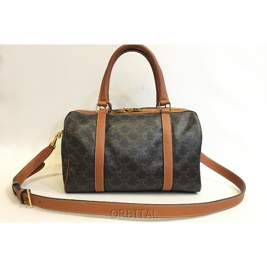 二子玉) CELINE セリーヌ ボストンバッグ トリオンフキャンバス