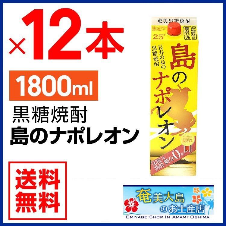 奄美 黒糖焼酎 島のナポレオン 紙パック1800ml×12本 25度 セット 奄美
