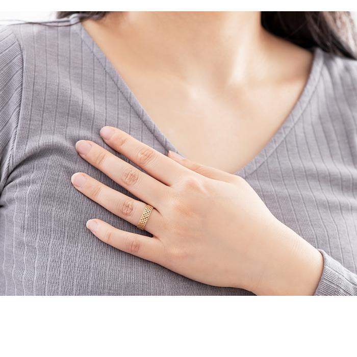 イタリー製 K18YG ビスマルク チェーンリング 送料無料 リング 指輪 18