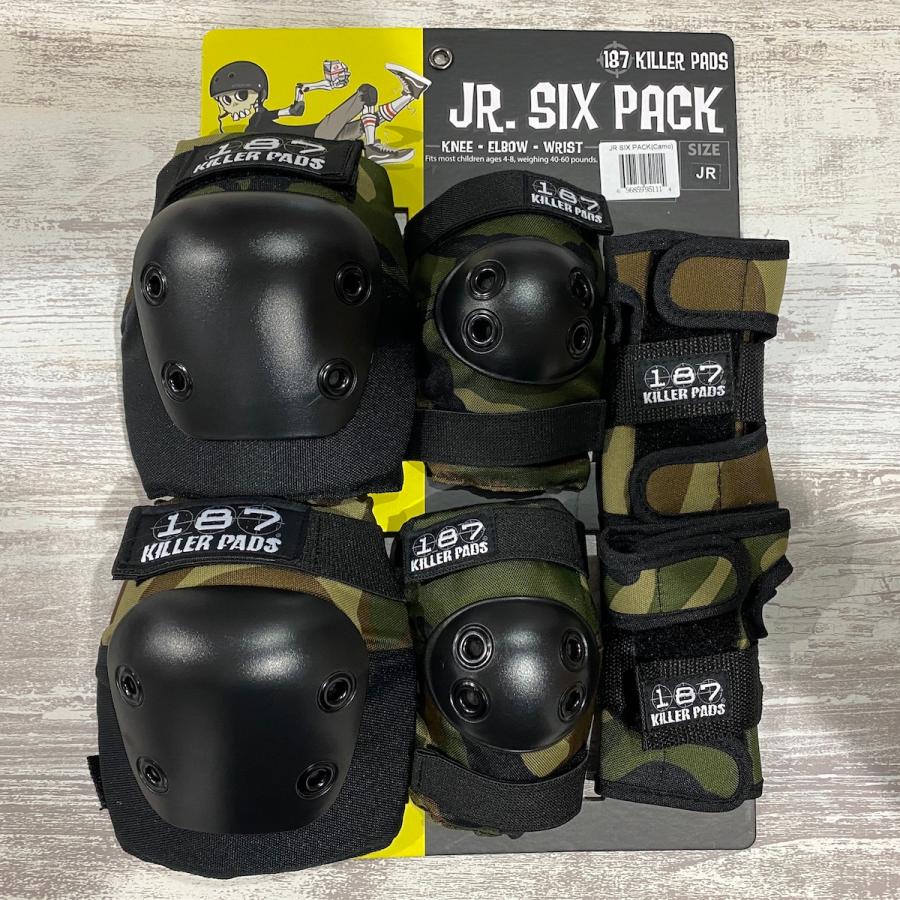 187 KILLER PADS JR.SIX PACK CAMO スケートボードキッズプロテクター