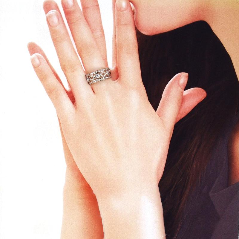 さくらダイヤモンド 指輪 鑑定書付き 13号 K18PG ダイヤ 0.156ct 0.84