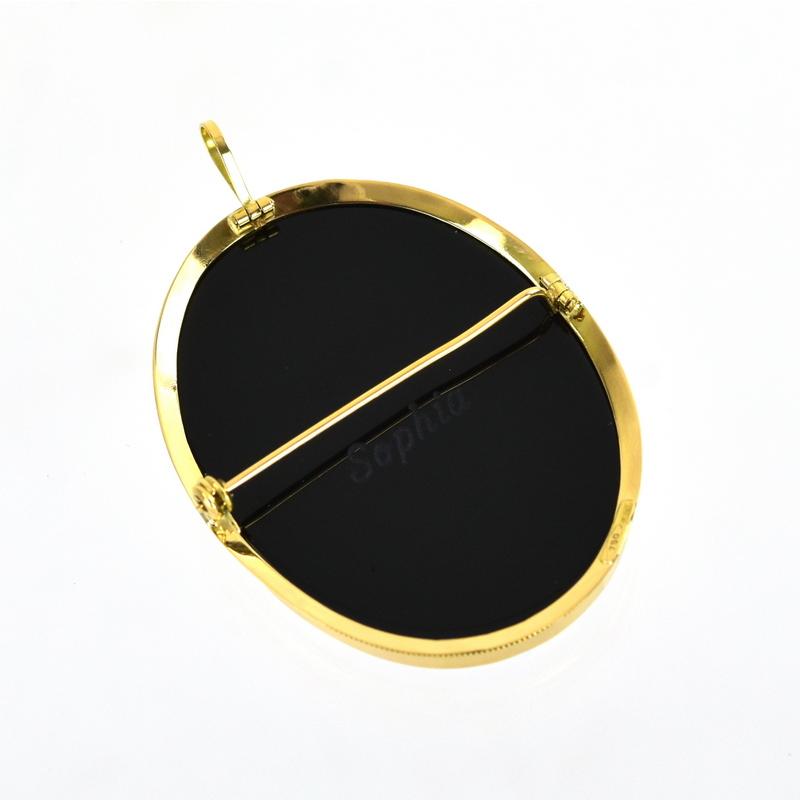 カメオ ブローチ ペンダントトップ 2WAY 18金 18k イエローゴールド