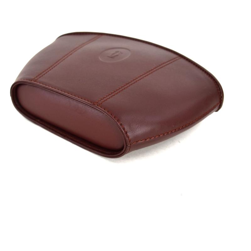 MUST DE CARTIER カルティエ ポーチ マストライン ボルドー レザー