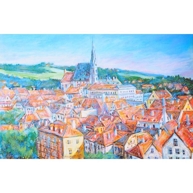 チェコ共和国 絵画 風景画 版画 ジークレー 石井清 「チェスキー