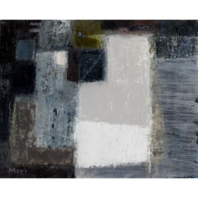 抽象画 絵画 現代アート 油絵 森嘉一 「夜のかたち」 額付き : アート
