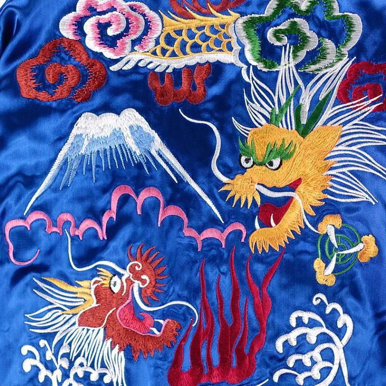 舞妓と日本地図別珍刺繍スカジャン 花旅楽団 SCRIPT メンズ レディース