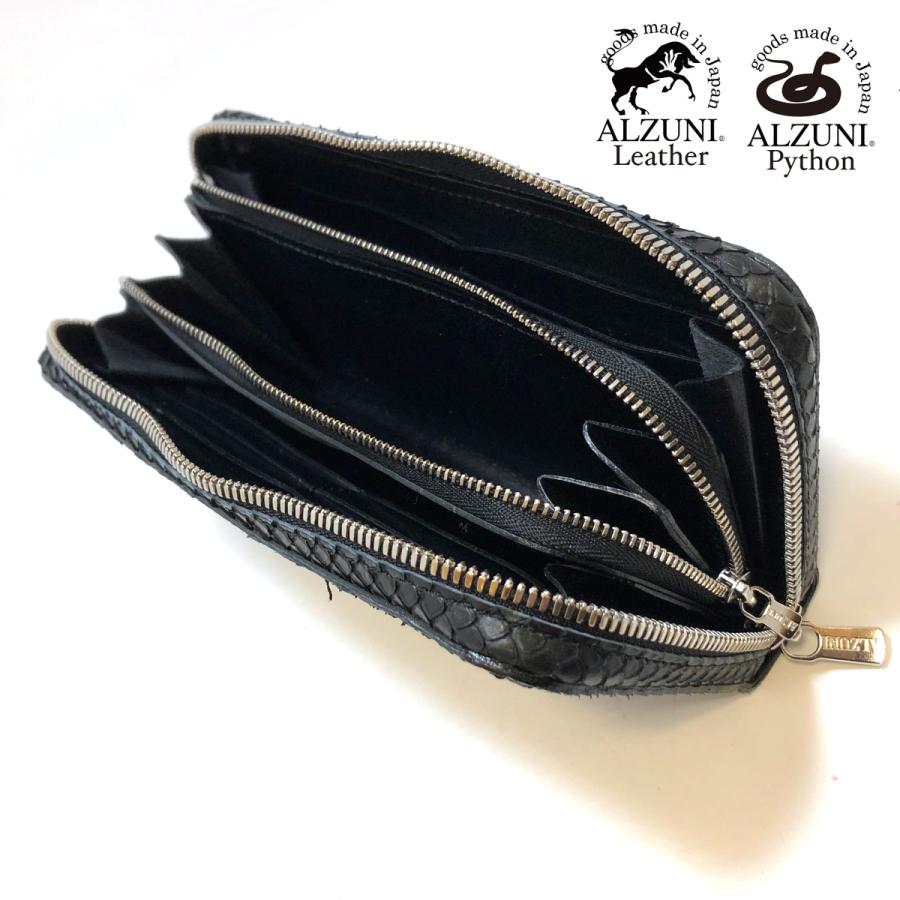ラウンドファスナー財布 パイソンレザー メンズ財布 レディース財布