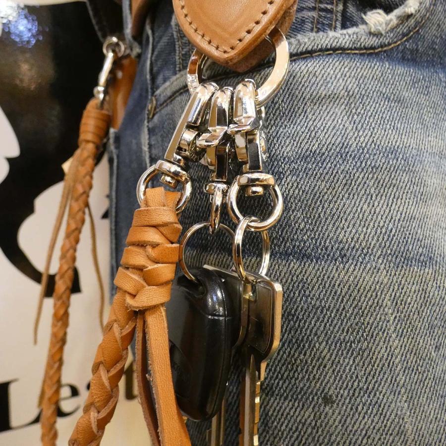 ベルトキーホルダー サドルレザー ヌメ革 クロ メンズ レディース 革