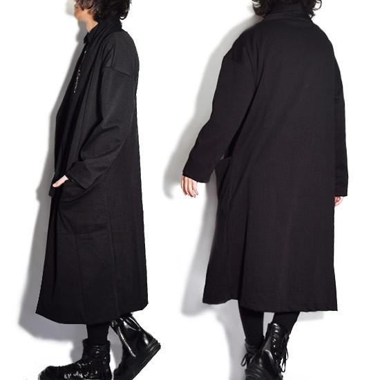 ロングカーディガン メンズ ガウンコート ロングコート ブラック 黒