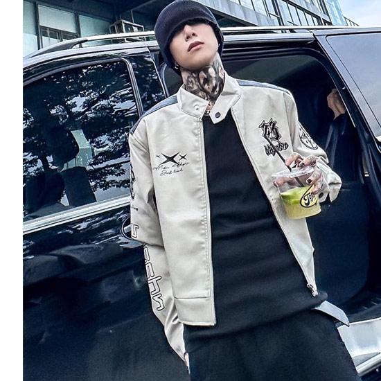 ライダースジャケット メンズ ショート丈 バイカー ジャケット