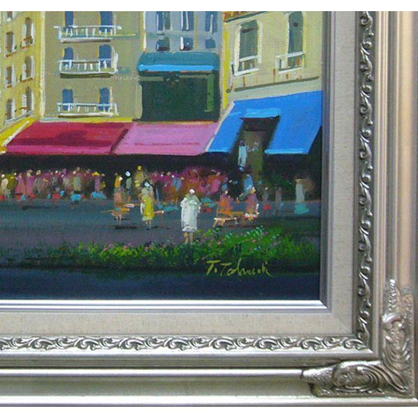 竹内敏彦 絵画 油絵 肉筆油絵 風景画 パリの街角 F8 送料無料 : アート