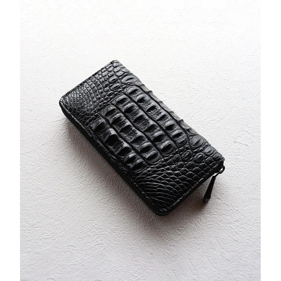 クロコダイル ラウンドファスナー長財布 ナイルクロコ ホーンバック革