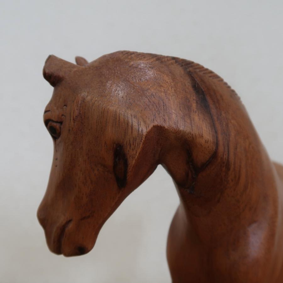 馬の木彫り 木製 オブジェ オーナメント 馬の置物 馬の置き物 木彫り