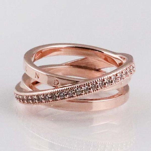 PANDORA（パンドラ） リング 指輪 Crossover Pave Triple Band Ring
