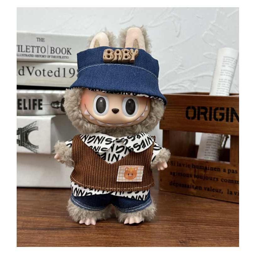 小さい ぬいぐるみ 17cm対応 ぬい服 帽子 着せ替え 洋服 サロペット 服
