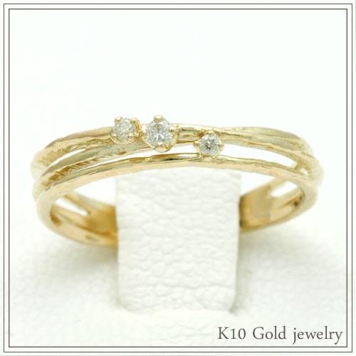 K10ゴールド リング ダイヤモンド(0.05ct) 10金 イエローゴールド K10