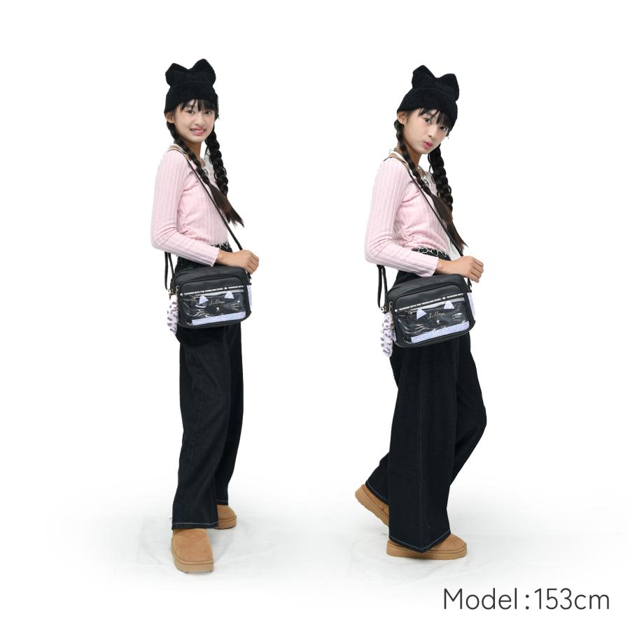 ヒョウ柄 ポーチ付 ショルダーバッグ 合皮 PVC レディースバッグ