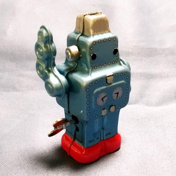 ティントイロボット ブルー (ゼンマイ式 ウインドアップアクション) 高