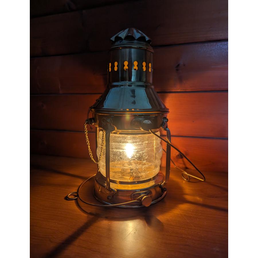 真鍮製 オイルランタン アンティーク仕上げ ブラス製 キャンプ