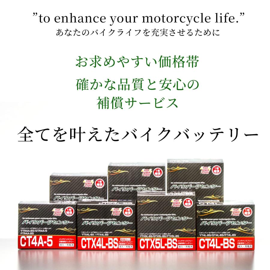 バイクバッテリー ジェル YTX5L-BS互換 GETX5L-BS 5L-BS 充電済み 2年