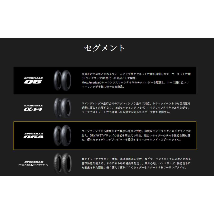 DUNLOP（ダンロップ） DUNLOP SPORTMAX Q5A 180/55ZR17 M/C 73W 354884