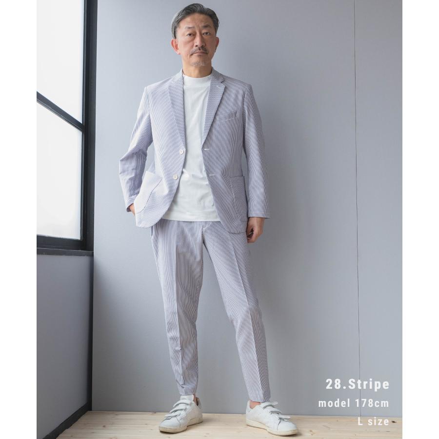 AWC セットアップ メンズ シアサッカー スーツ 夏 ブランド カジュアル