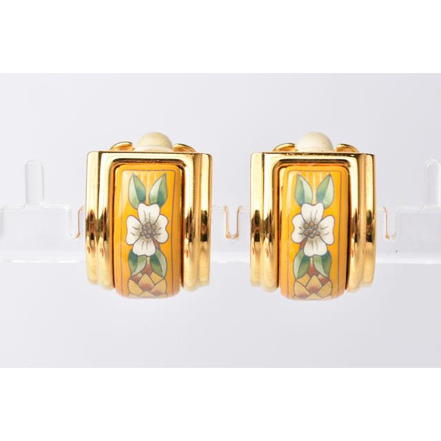 HERMES（エルメス） イヤリング エマイユ 七宝焼 フラワーモチーフ