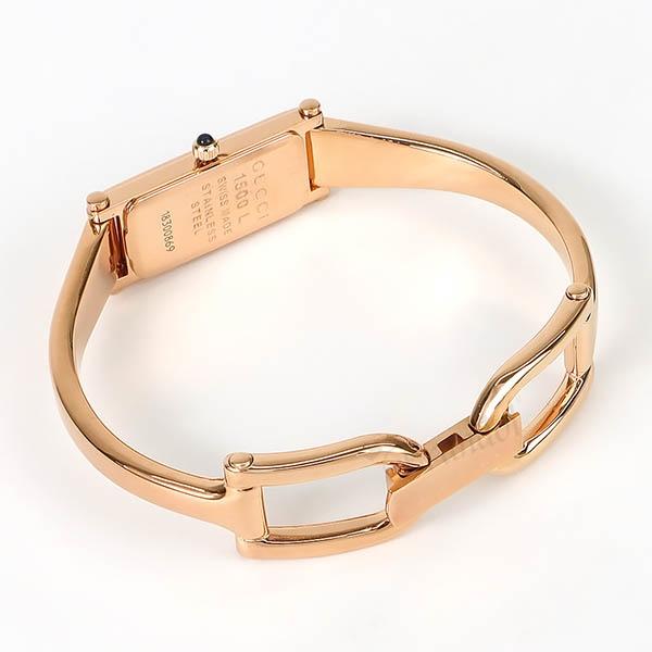 電池交換済】グッチ レディース 腕時計 1500 白文字盤 シェル ゴールド