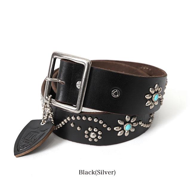 HTC エイチティーシー フラワースタッズ ターコイズ レザーベルト 125