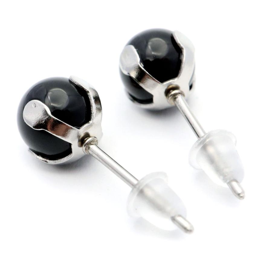 GOLD STONE モリオン ピアス レディース メンズ スタッドピアス 6mm