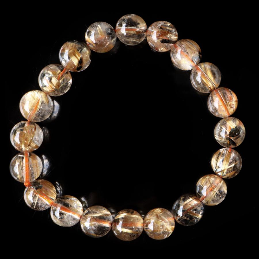 GOLD STONE タイチン ルチルクォーツ ブレスレット AAA 母岩ヘマタイト