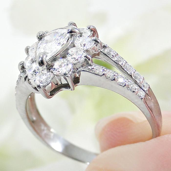 Pt900 1.2ct ペアーシェイプ ダイヤモンド リング 送料無料 プラチナ