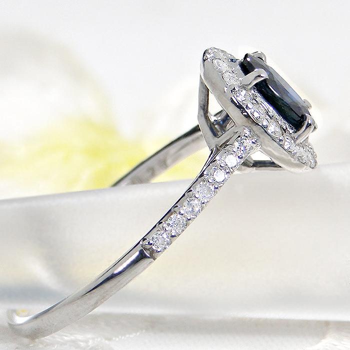 Pt900 サファイヤ ダイヤモンド リング 送料無料 ジュエリー