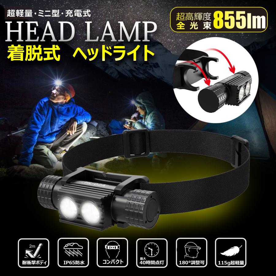 GOODGOODS（グッド・グッズ） SALE LEDヘッドライト 充電式 首かけ 2灯