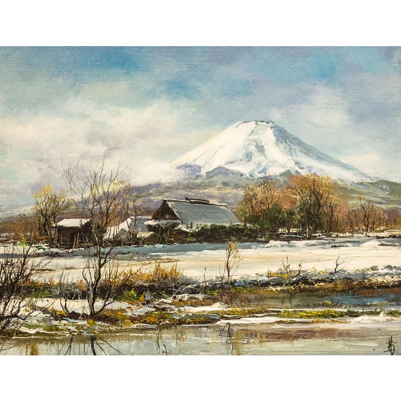 林 喜市郎 「 忍野富士 」 油絵 ・ 油彩画 F6 ( 6号 ) 絵画 洋画