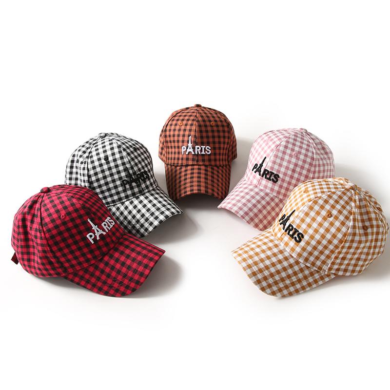 ギンガムチェック ロゴキャップ CAP チェック ロゴ入り 帽子 日除け