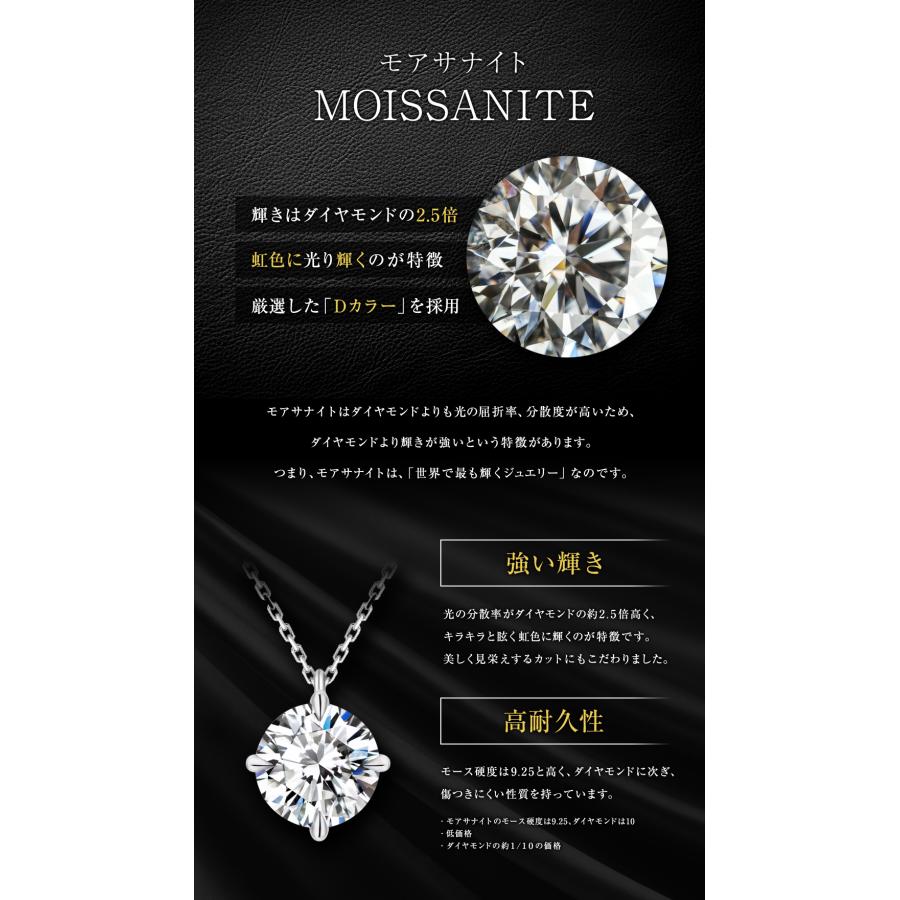 モアサナイト ネックレス レディース 0.5ct 一粒 シンプル