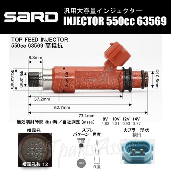 SARD（サード） SARD INJECTOR 汎用大容量インジェクター 550cc TOYOTA