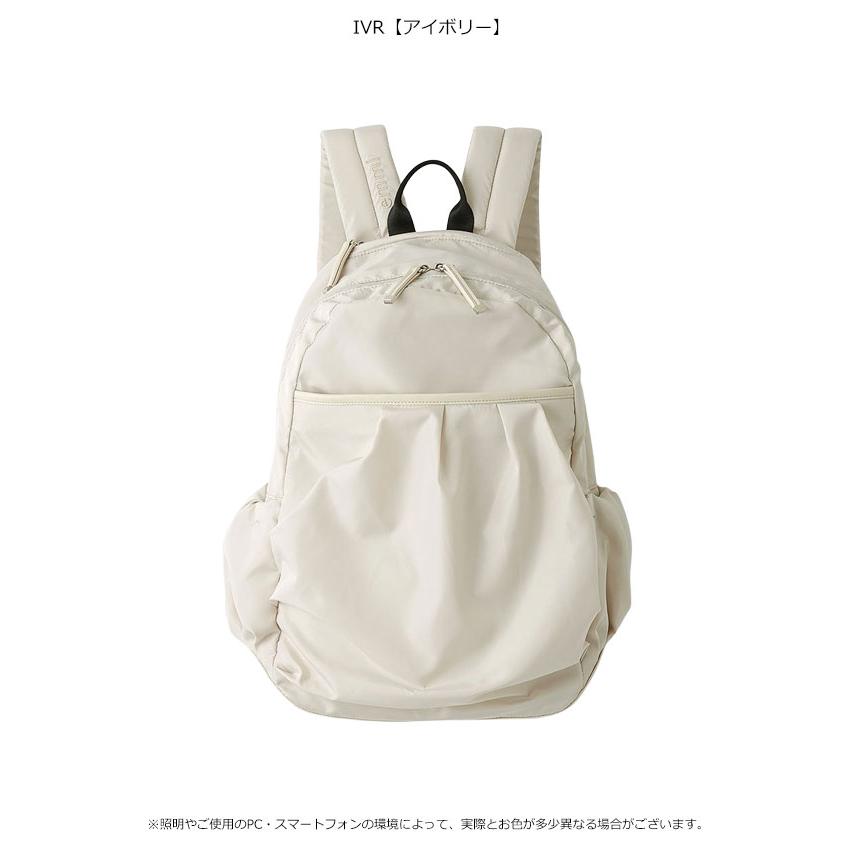 emmi エミ バッグ 25秋冬 eco 撥水レザーパイピングギャザーボディー
