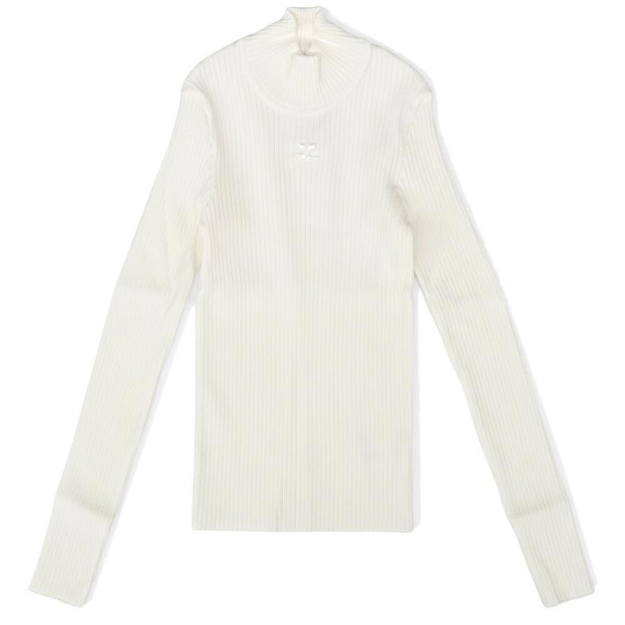 courreges（クレージュ） リブニットモックネックセーター REEDITION