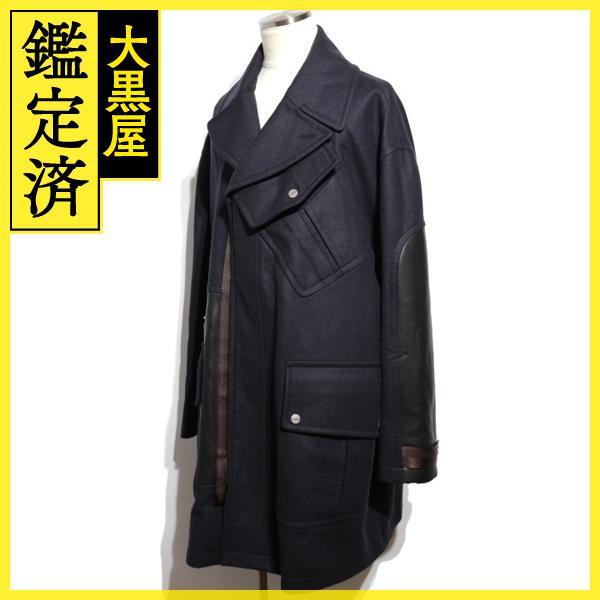 HERMES（エルメス） 衣類 コート メンズ54 ネイビー ウール カシミヤ