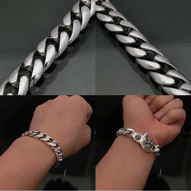 超重厚！ゴシッククロスクラシックチェーンブレスレット 【プレーン