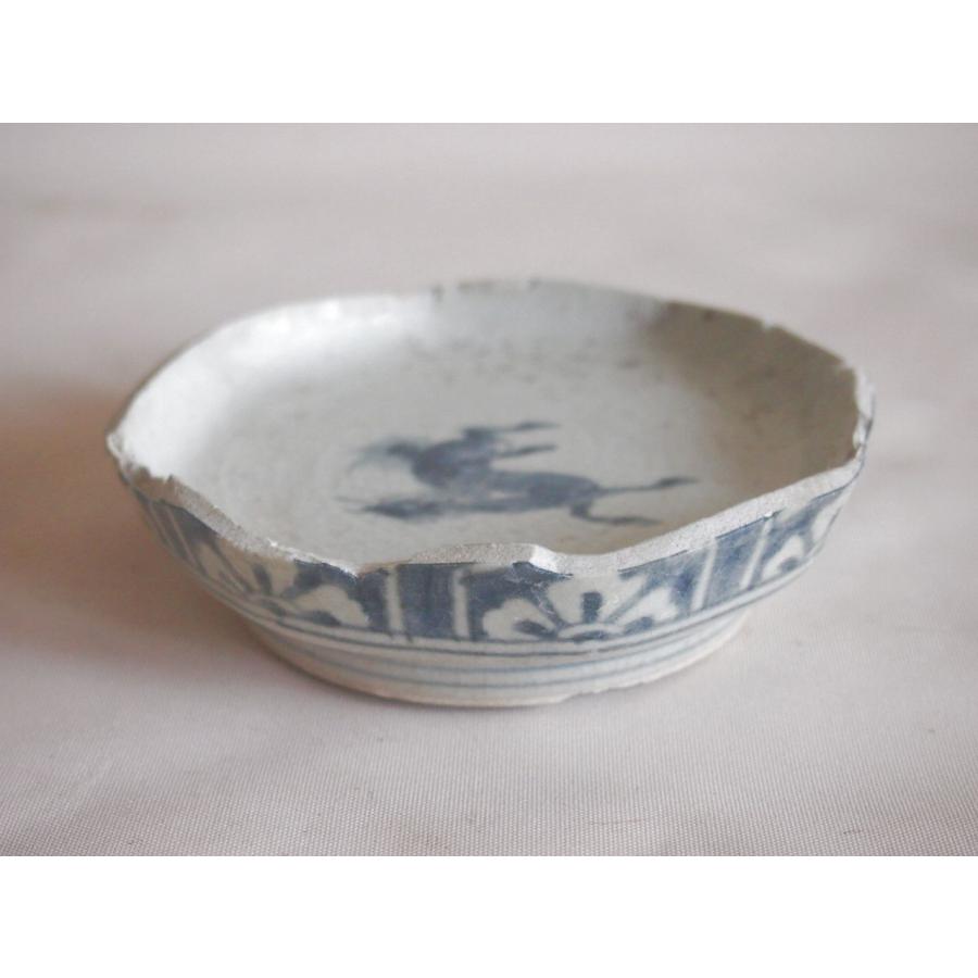 江戸時代 初期伊万里 八角なます皿11cm 干支 縁起物 発掘 陶片